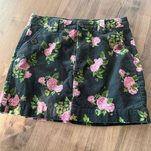 Wild Fable Black and Pink Floral Mini Skirt